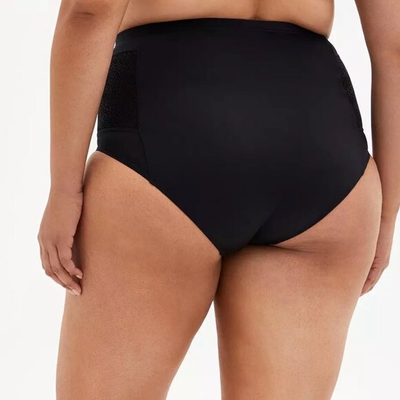 Torrid Black Crochet Detail Swim Bottom Size L/12 - Picture 2 of 7